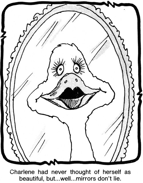 'Charlene had never thought of herself as beautiful, but..well...mirrors don't lie.'