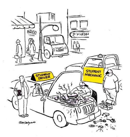 Student driver and a student mechanic.
