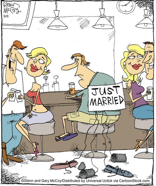 Just married.