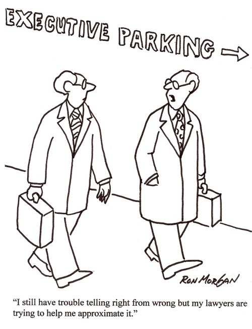 'I still have trouble telling right from wrong but my lawyers are trying to help me approximate it.'