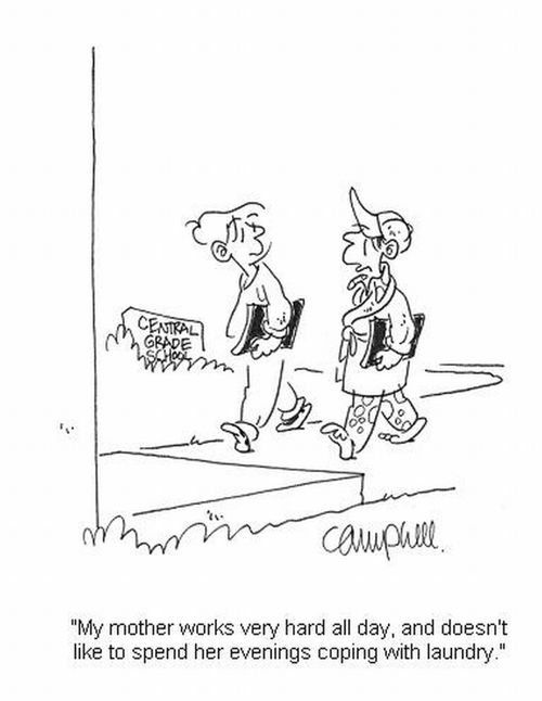 'My mother works very hard all day, and doesn't like to spend her evenings coping with laundry.'