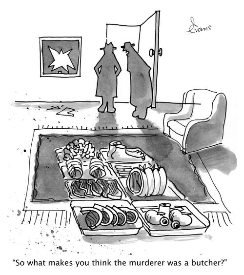 'So what makes you think the murderer was a butcher?'