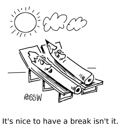 'It's nice to have a break isn't it.'