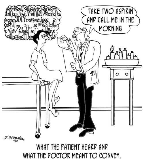 What the patient heard and what the doctor meant to convey.