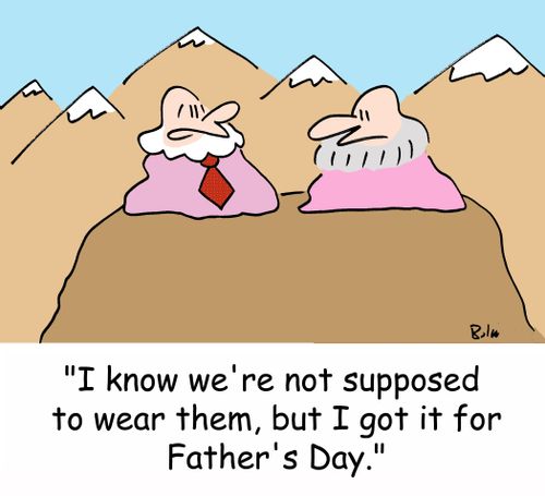 'I know we're not supposed to wear them, but I got it for Father's Day.'