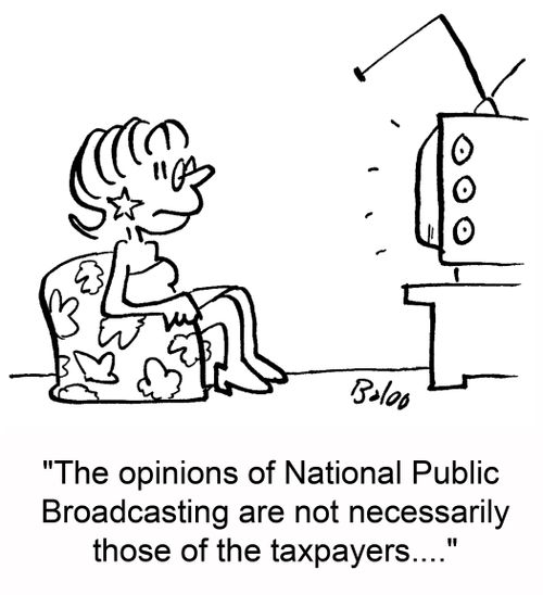 'The opinions of National Public Broadcasting are not necessarily those of the taxpayers....'