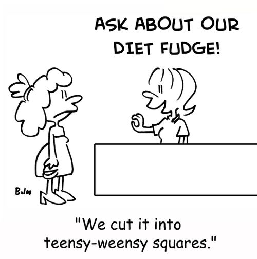 'We cut it into teensy-weensy squares.'