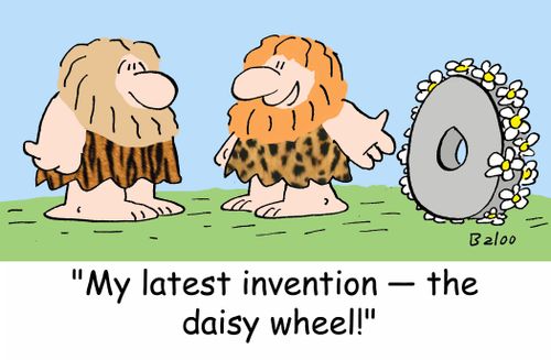 'My latest invention -- the daisy wheel!'