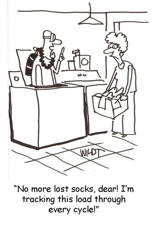 No more lost socks, dear! I'm tracking this load through every cycle!