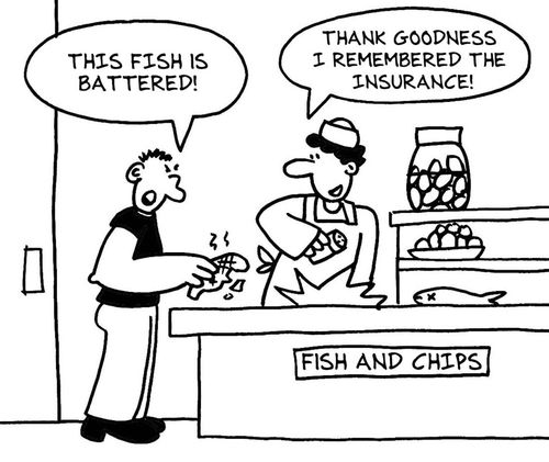 This fish is battered! Thank goodness I remembered the insurance!