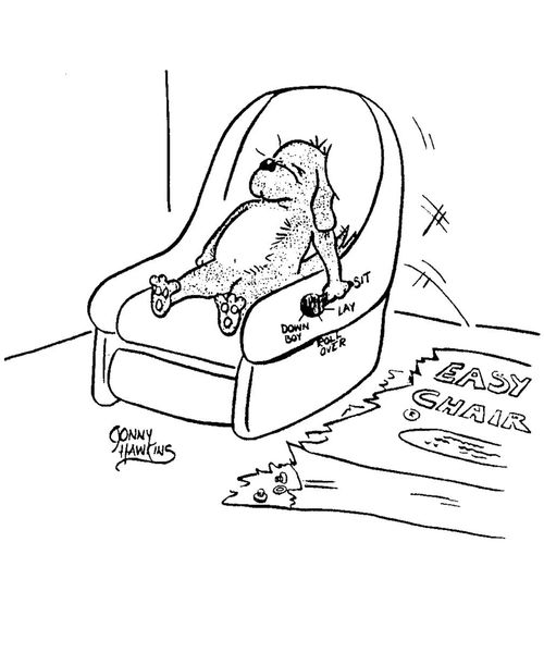 Dog's Easy Chair has 4 different settings: 'Down Boy', 'Roll Over', 'Lay' and 'Sit'.