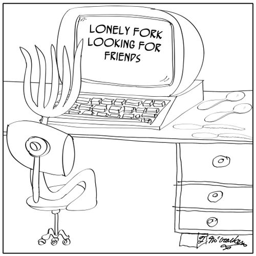 Lonely fork looking for friends.