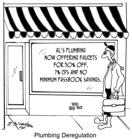 'Al's Plumbing now offering Faucets for 50 off, 7 CDs and No Minimum Passbook Savings.'