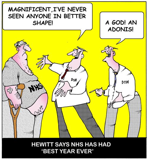 Hewitt says NHS has had best year ever.
