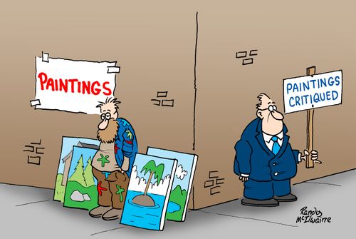Paintings, paintings critiqued.