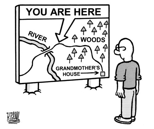 You Are Here: river, woods, grandmother's house.