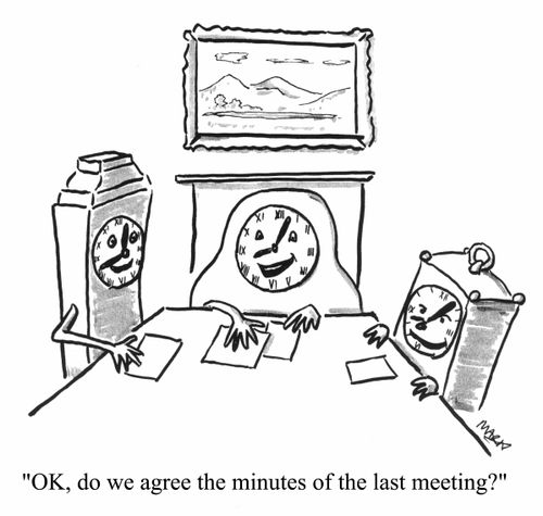 "Ok, do we agree the minutes of the last meeting?"
