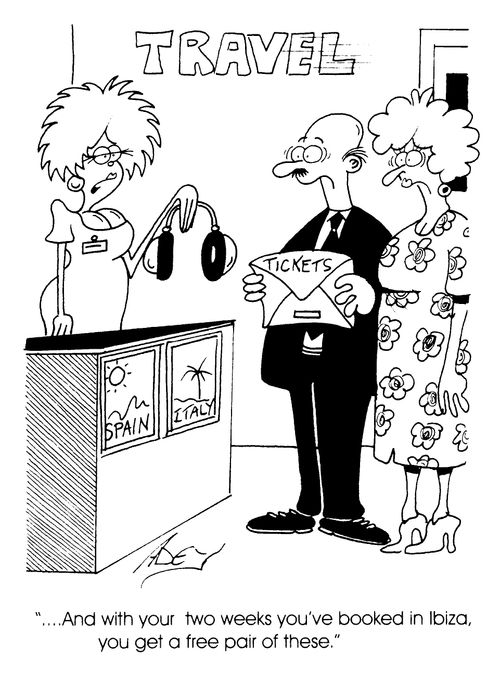 Ear Muffs - ".. and with your two weeks in Ibiza, you get a free pair of these."