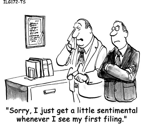 'Sorry, I just get a little sentimental whenever I see my first filing.'