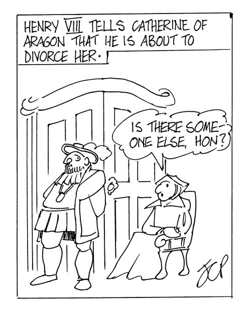 Henry VIII tells Catherine of Aragon that he is about to divorce her.