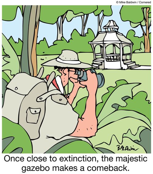 Once close to extinction, the majestic gazebo makes a comeback.
