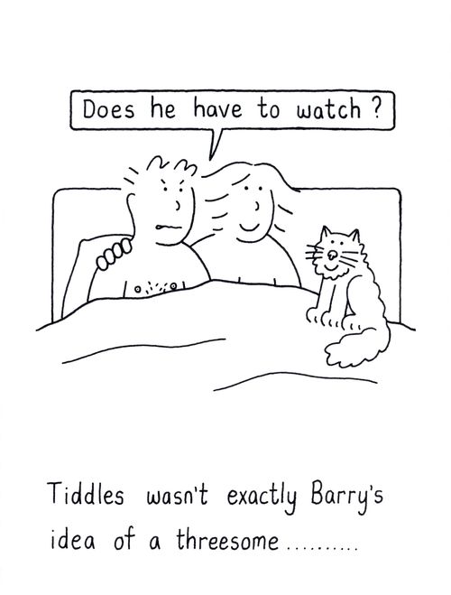 Tiddles wasn't exactly Barry's idea of a threesome.