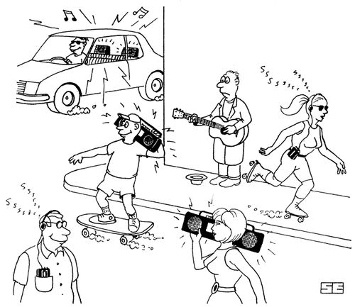 Noise Drowns Out Busker.