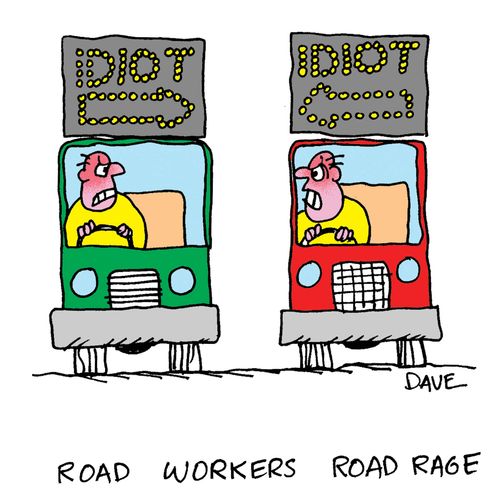 Road workers road rage.