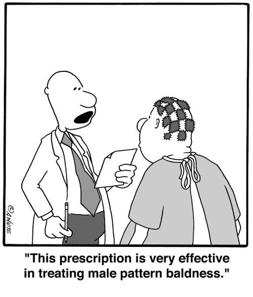 'This prescription is very effective in treating male pattern baldness.'