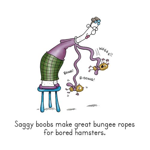 Saggy Boobs Make Great Bungee Ropes for Bored Hamsters.