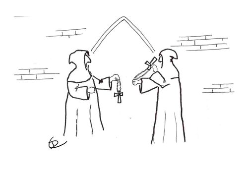 Monks play conkers with crucifix