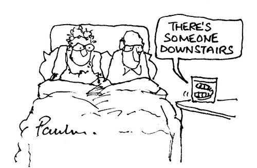 'There's someone downstairs.'