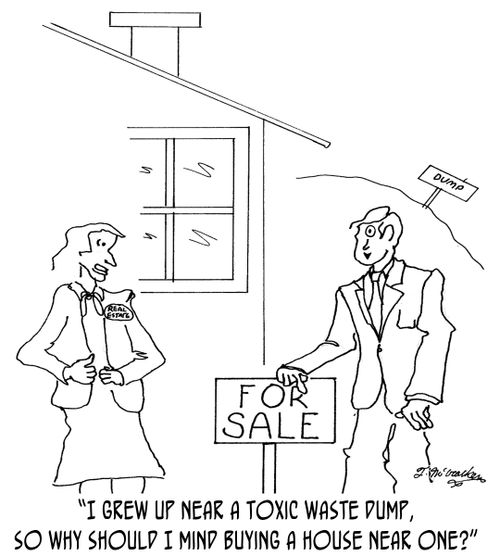 'I grew up near a toxic waste dump, so why should I mind buying a house near one?'