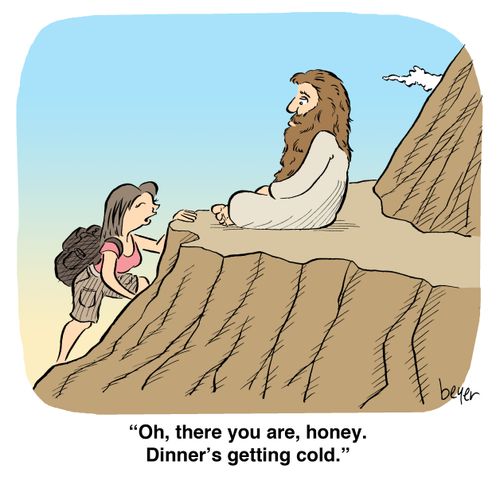 Woman meets up with guru: 'Oh, there you are, honey. Dinner's getting cold.'