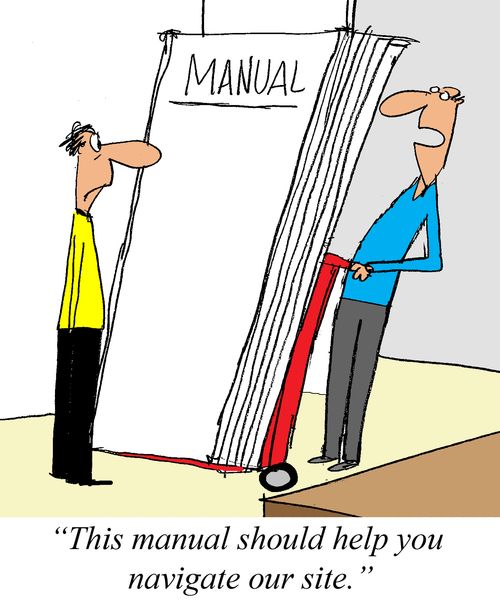 'This manual should help you navigate our site.'