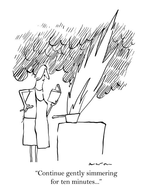 'Continue gently simmering for ten minutes...'