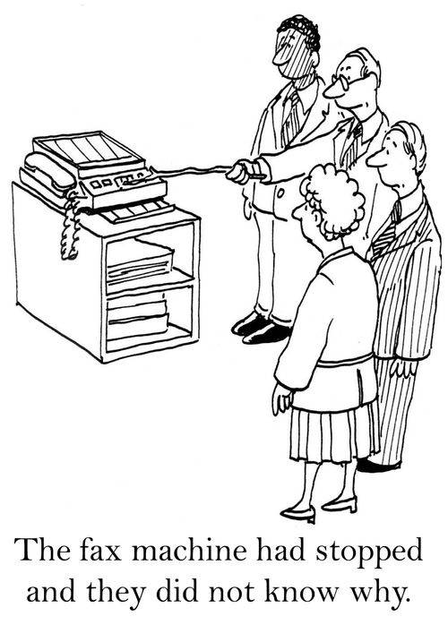 The fax machine had stopped and they did not know why.