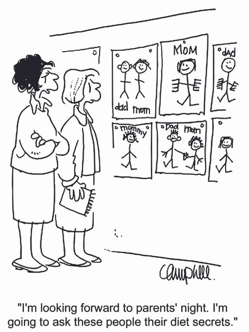 'I'm looking forward to parents' night. I'm going to ask these people their diet secrets.'