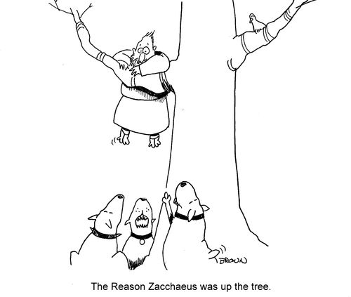 The reason Zacchaeus was up the tree.