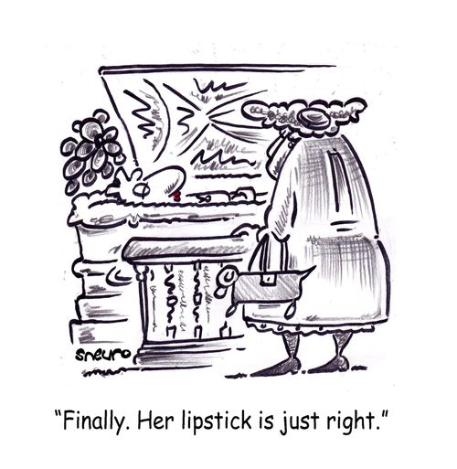 'Finally. Her lipstick is just right.'