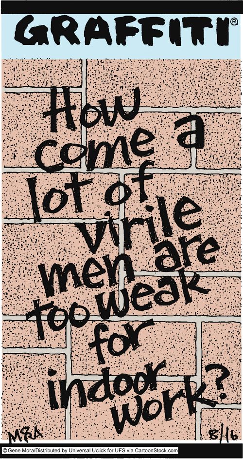 How come a lot of virile men are too weak for indoor work?