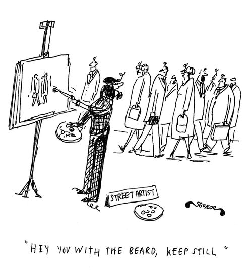 'Hey you with the beard, keep still.'