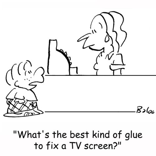 'What's the best kind of glue to fix a TV screen?'