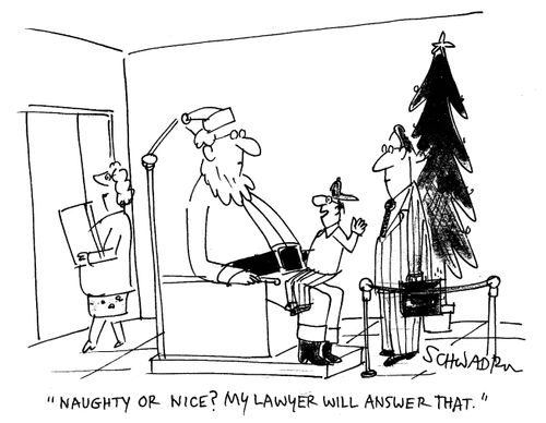 'Naughty or nice? My lawyer will answer that.'