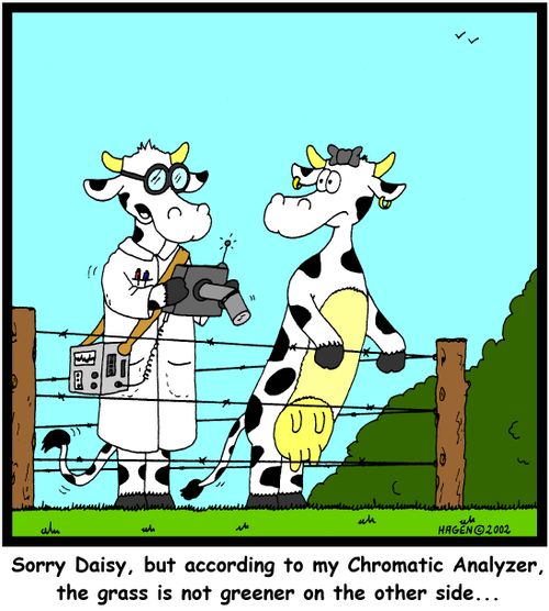 According to my Chromatic Analyzer, the grass is not greener on the other side...