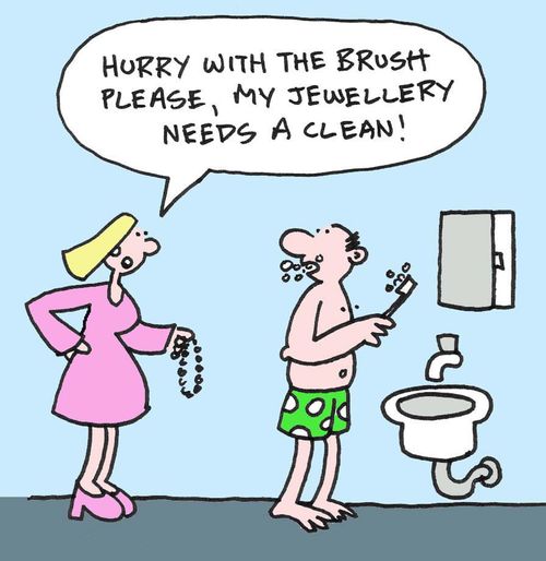 Hurry with the brush please, my jewellery needs a clean!