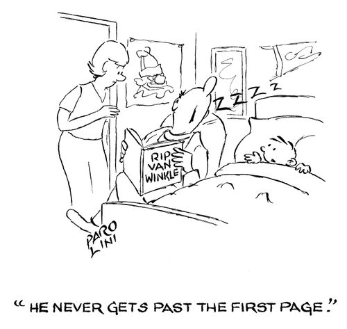 'He never gets past the first page.'