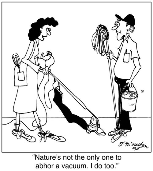 'Nature's not the only one to abhor a vacuum. I do too.'