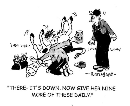 'There - it's down, now give her nine more of these daily.'