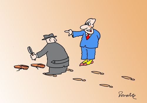 Detective Looking for Clues.